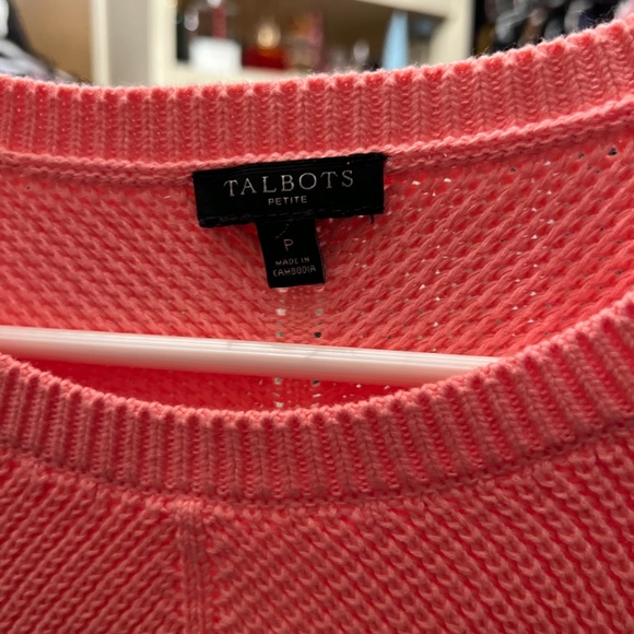 Talbots, coral sweater, Size Petite P - Picture 2 of 4